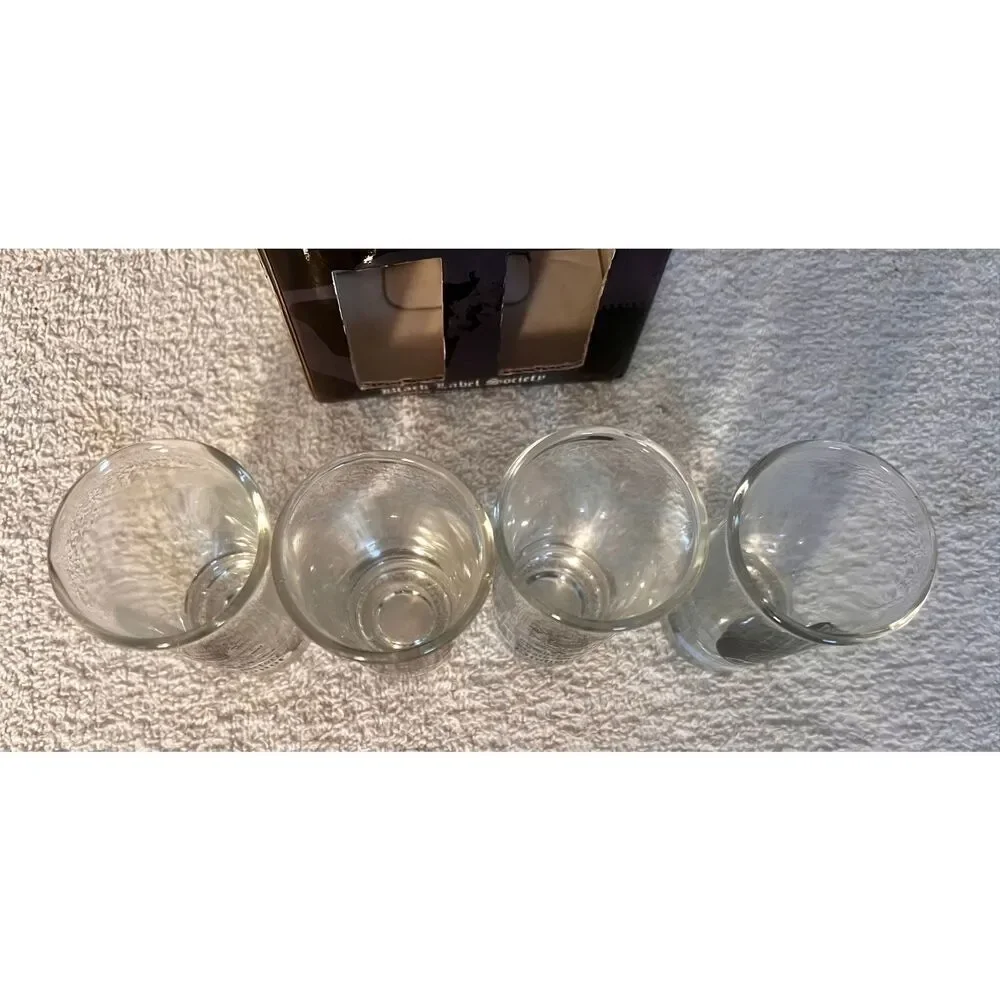 BLACK LABEL SOCIETY BLS FOUR SHOT GLASSES 2 -SKULL LOGO 2 -DEATH BEFORE DISHONOR